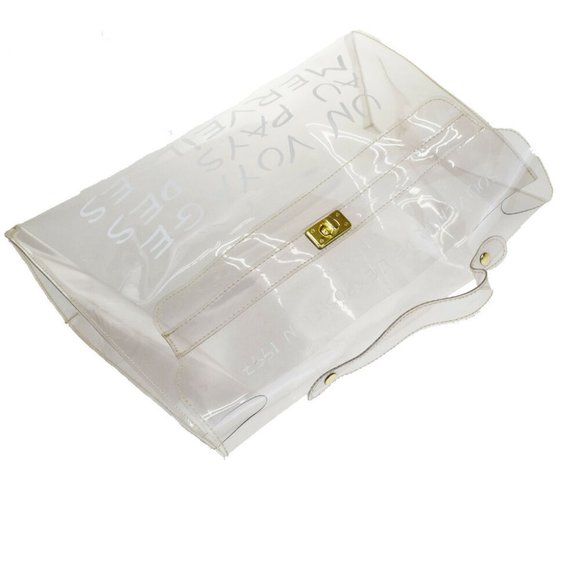 HERMES Vinyl Kelly 40 Hand Beach Bag SOUVENIR DE L - Picture 3 of 8